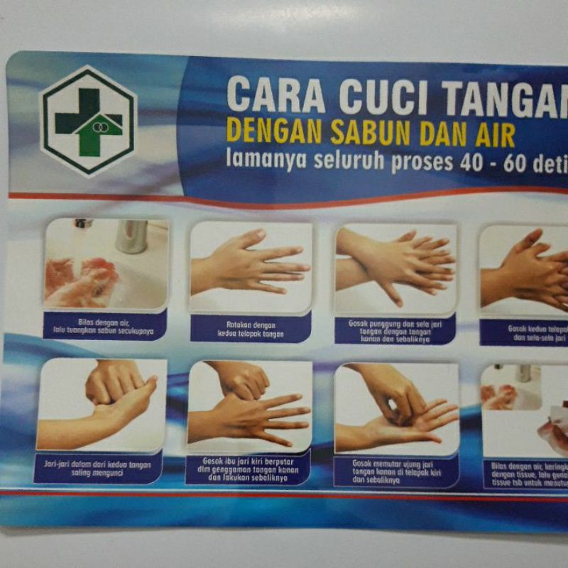 

Stiker Cara Cuci Tangan Dengan sabun dan air