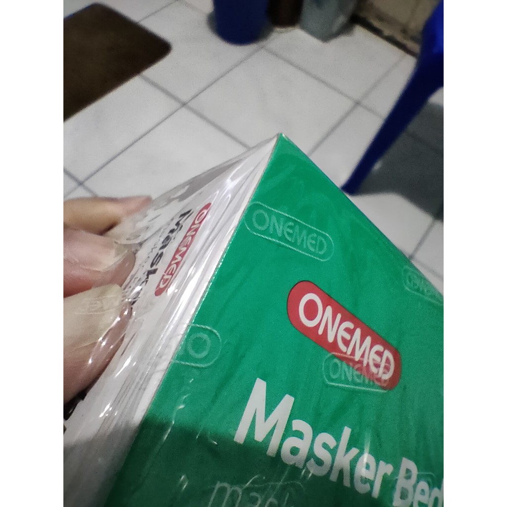 Onemed masker medis masker karet earloop onemed 3 ply isi 50pcs per box