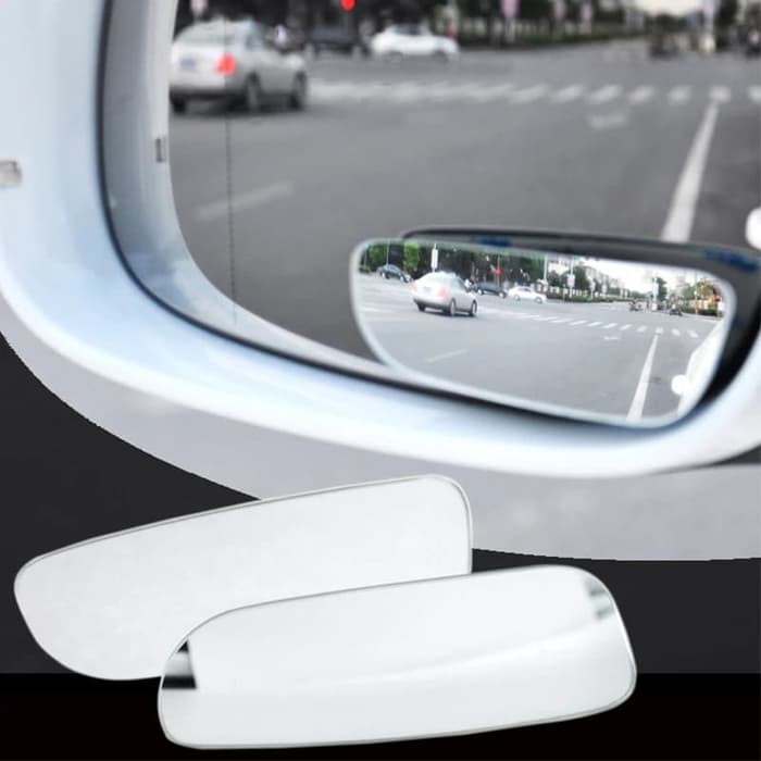 2 Pcs Blind Spot Mirror Car Kaca Cermin Tambahan Spion Mobil Putar Ori Dilengkapi Doubletape