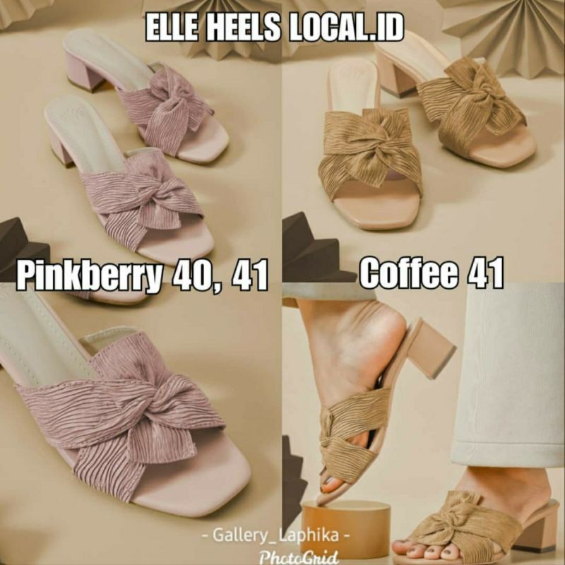 ELLE HEELS SANDAL LOCAL.ID Pinkberry 41,Coffee 41