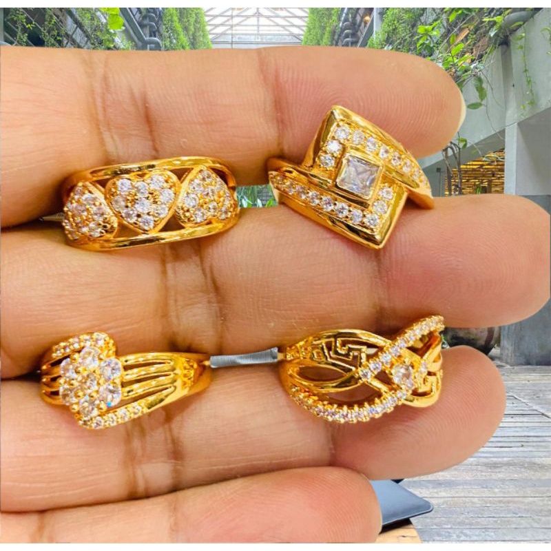 cincin permata//cincin wanita//perhiasan lapis emas