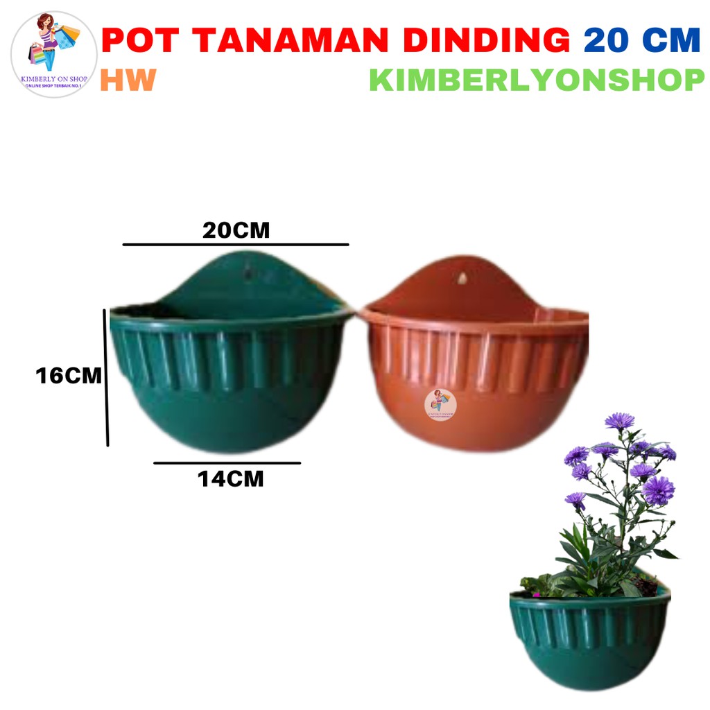 Pot Dinding 20cm -Pot Bunga Dinding Pot Tanaman 20 cm untuk tembok