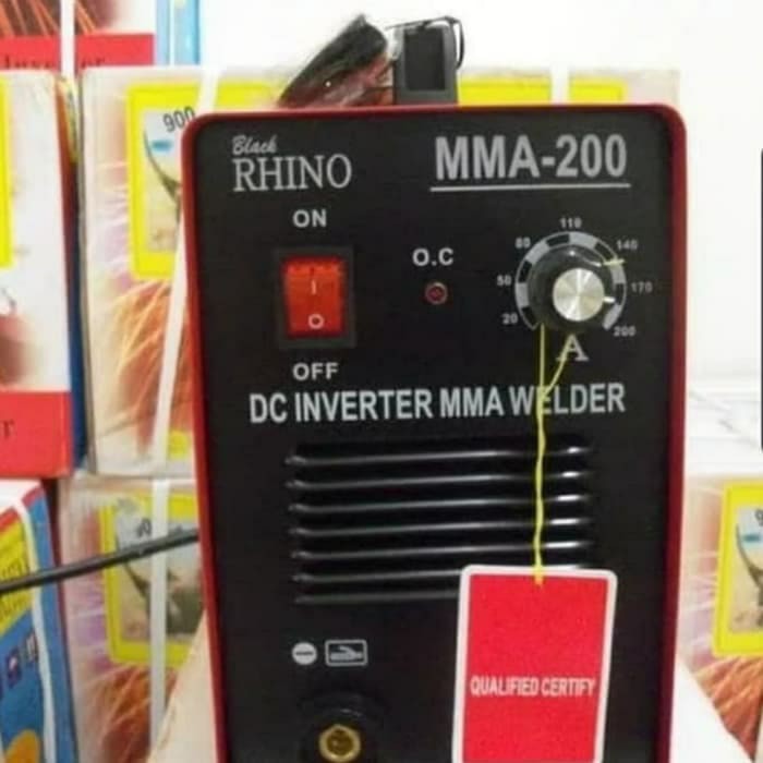 Mesin las inverter tig argon black RHINO DC inverter travo las HT 200A