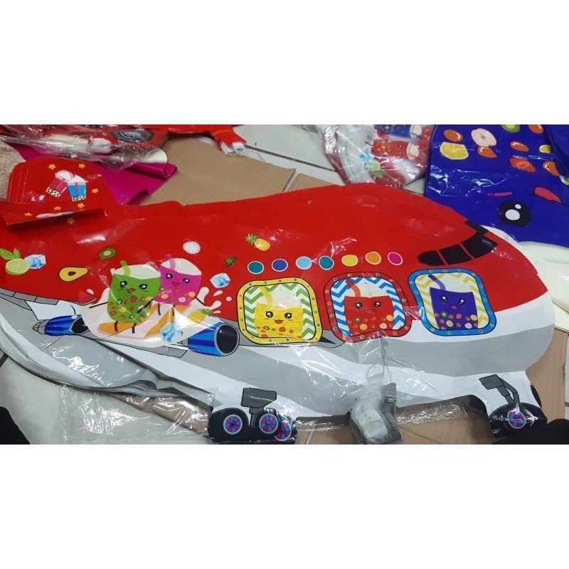 Balon Foil Pesawat Boba ( balon foil / balon terbang / balon karakter )