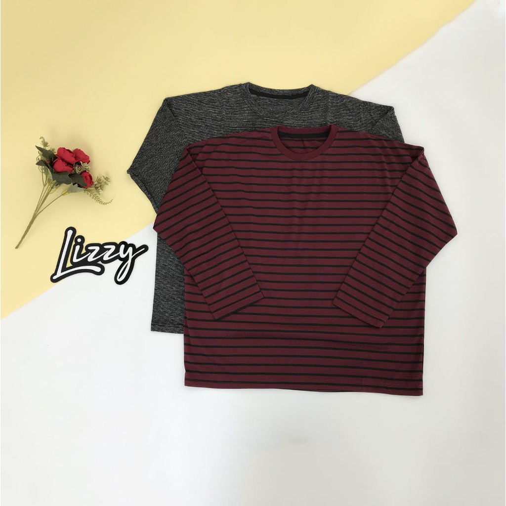 Lizzy - OVERSIZED LONG SLEEVE MAROON BLACK