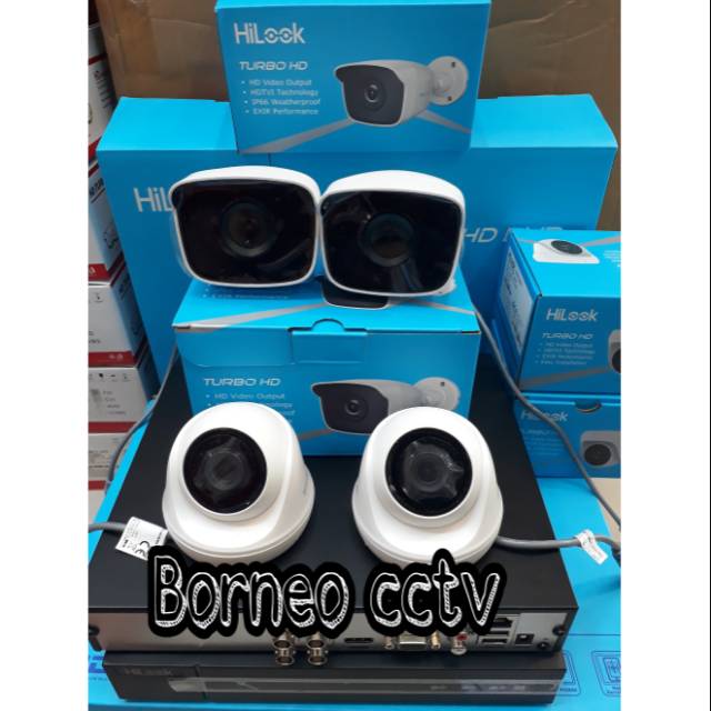 Paket kamera cctv 4ch hilook 2mp 1080p full hd +hdd 500gb komplit tgl pasang