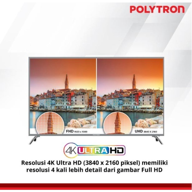 Polytron LED Android TV 55&quot; 4K UHD Digital TV Smart 55UA8859 Youtube