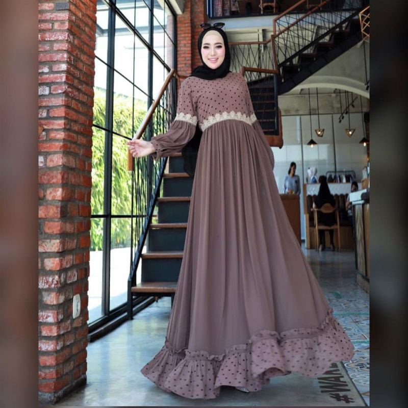BAJU GAMIS WILONA MAXI MUSLIMAH TERBARU/BAJU GAMIS WILONA MAXI DRES MUSLIMAH TERLARIS/BAJU GAMIS MUS