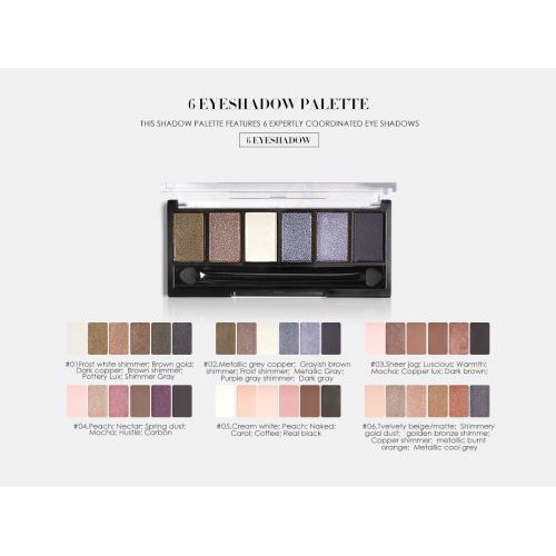(READY &amp; ORI!) FOCALLURE 6 Colors warna Nude/Smoky Eyeshadow Palette FA06 FA 06