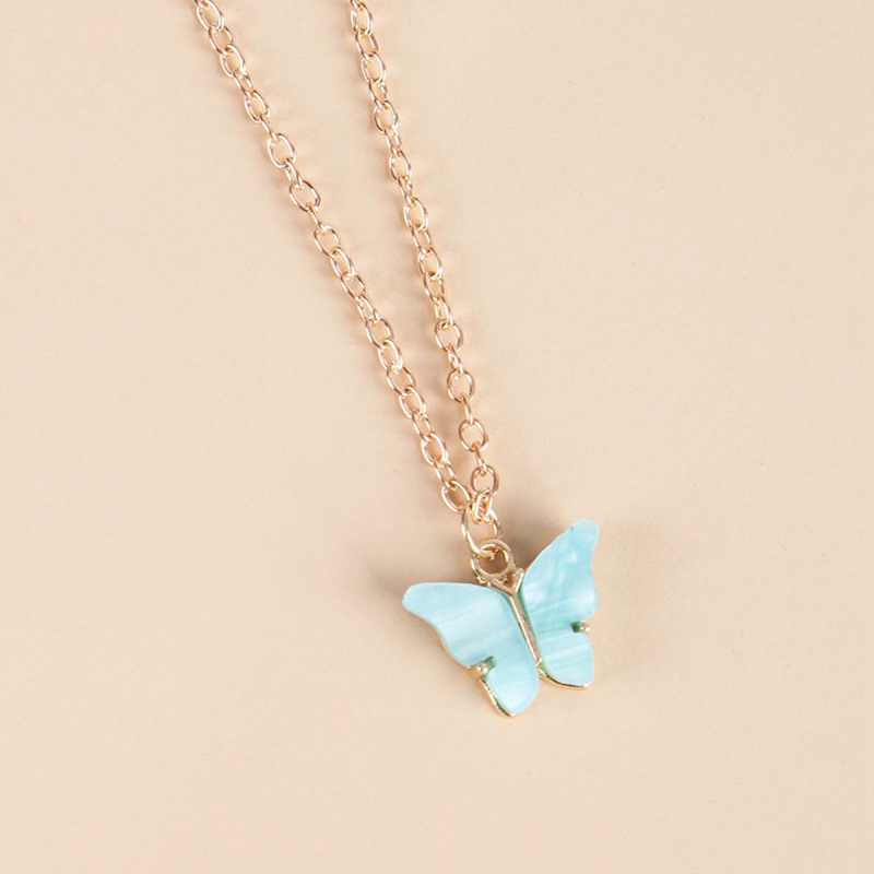 Cute Butterfly Necklaces Pendants Silver Color Cubic Zirconia Jewelry Chain Necklace For Women