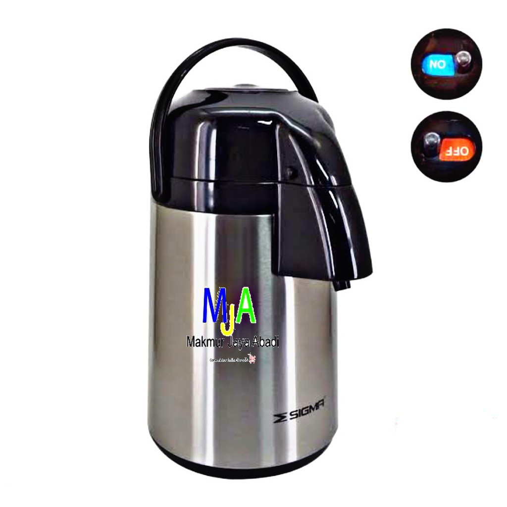 ( BISA COD ) PROMO SIGMA Termos Vacuum Jug Termos Pompa Stainless Steel Air pump 3L Termos Pencet