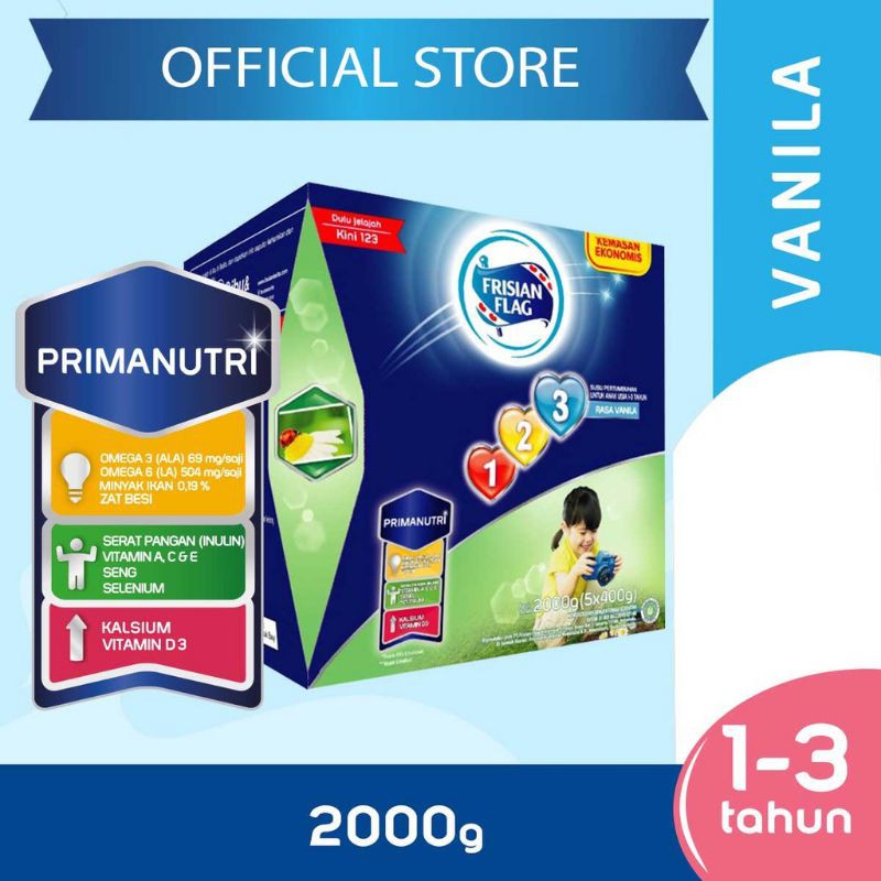 

[+DISC 10%] FRISIAN FLAG 123 VANILA 2000 GRAM | SUSU ANAK VANILLA 800 GR 400GR