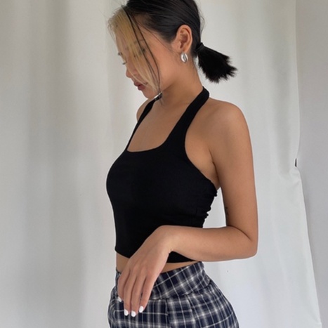 【LIVIAHOME】Halter Tight Sexy Suspenders Short Inner Top 7460
