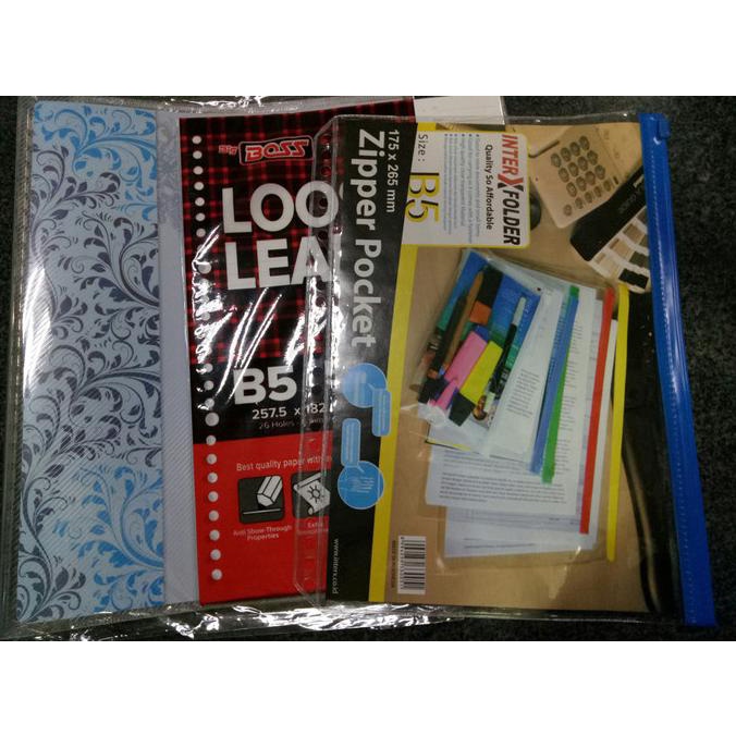 

(COD) Paket kuliah Binder note B5+loose leaf+zippocket+divider Hemat PROMOKode 3897
