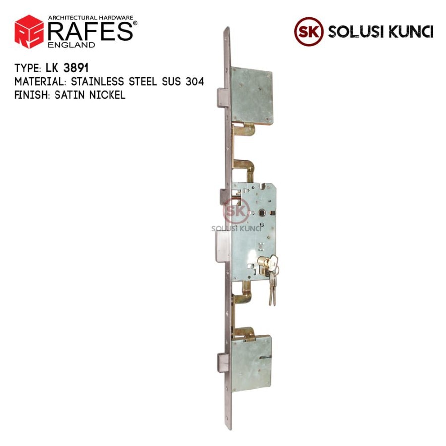 3 Point Lock Roller / Body Kunci Pelor RAFES ENGLAND SUS 304 (LK 3891)