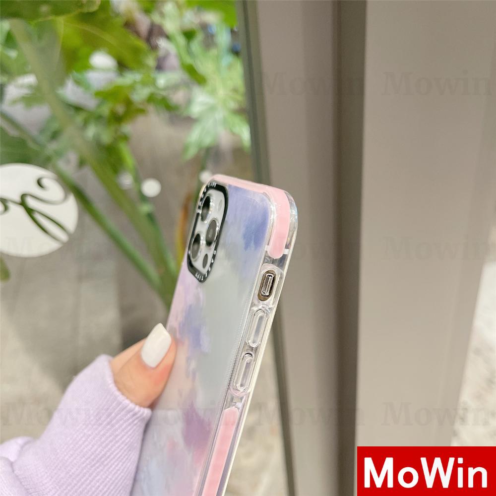 Mowin - iPhone Case Silicone Soft Case Clear Case Shockproof Protection Camera Frame Pink Purple Clouds Cute Style For iPhone 12 Pro Max 7plus XS Max 11 MAX mini 8plus Xr SE Pro SE2020 iphone 12