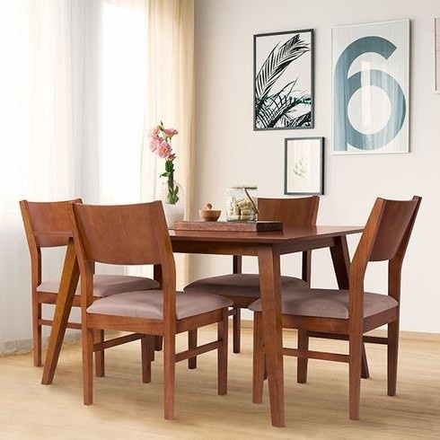 set kursi makan minimalis modern kayu jati , kursi cafe minimalis