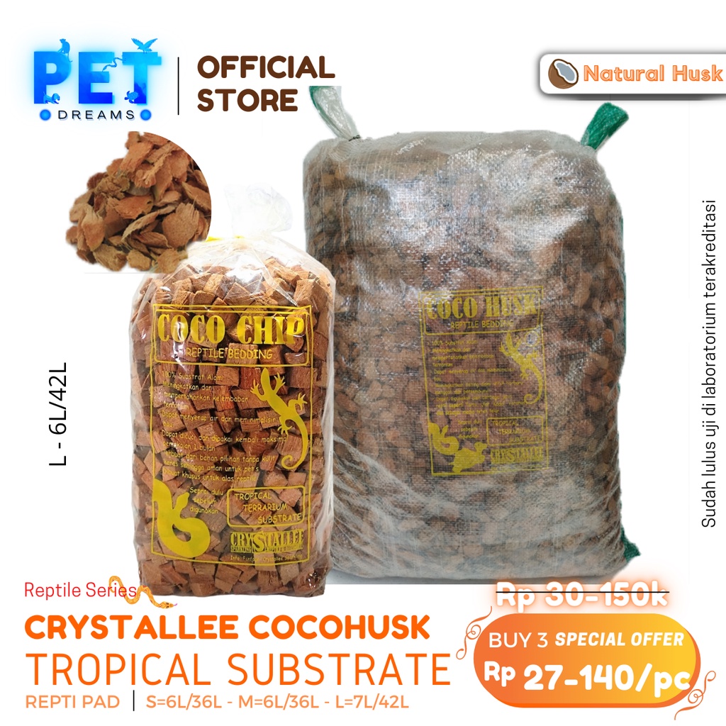 PROMO COCO HUSK COCO CHIP COCO PEAT COCO STICK ALAS KANDANG REPTIL PLANTATION SOIL REPTILE SABUT KELAPA BEDDING SULCATA TORTO KADAL