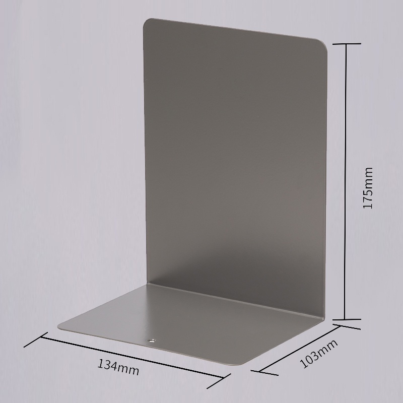Deli Penyangga Buku Book Stand Pembatas Buku Besi Penahan Buku 2pcs/Pack Krem Kelabu Organisator Book End
