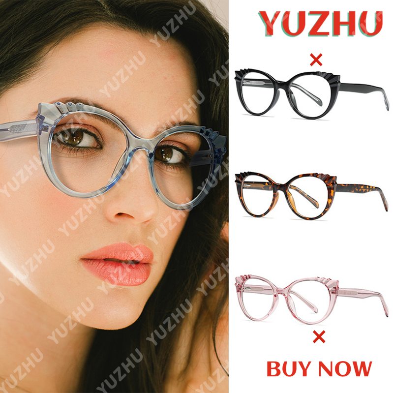 【YUZHU】COD Kacamata Fashion Cateye TR90 Anti-blue baru untuk Wanita