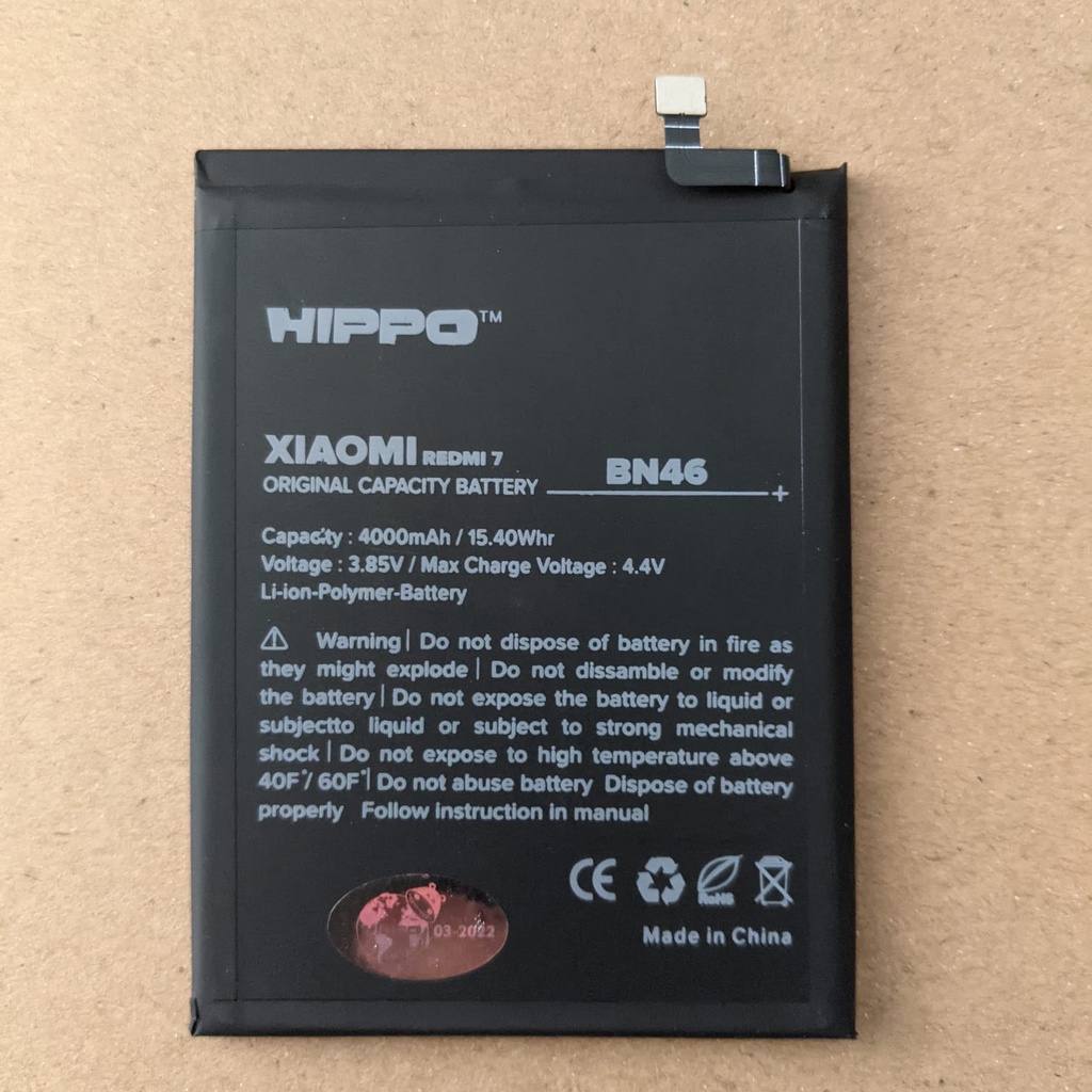 Baterai Redmi Note 8 - Redmi 7 - Redmi Note 6 - BN46 HIPPO 4000mAh