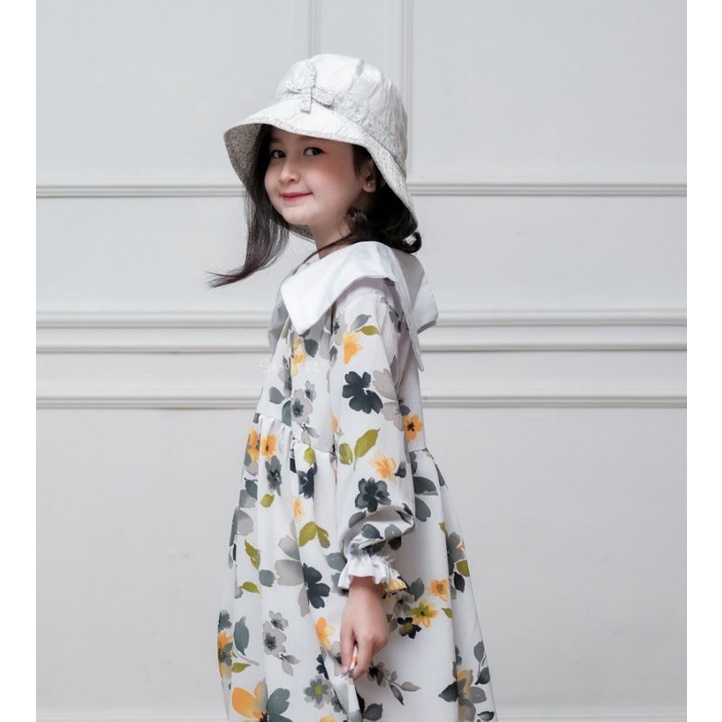 Saoirse's Hanna Bow Dress - baju floral anak perempuan