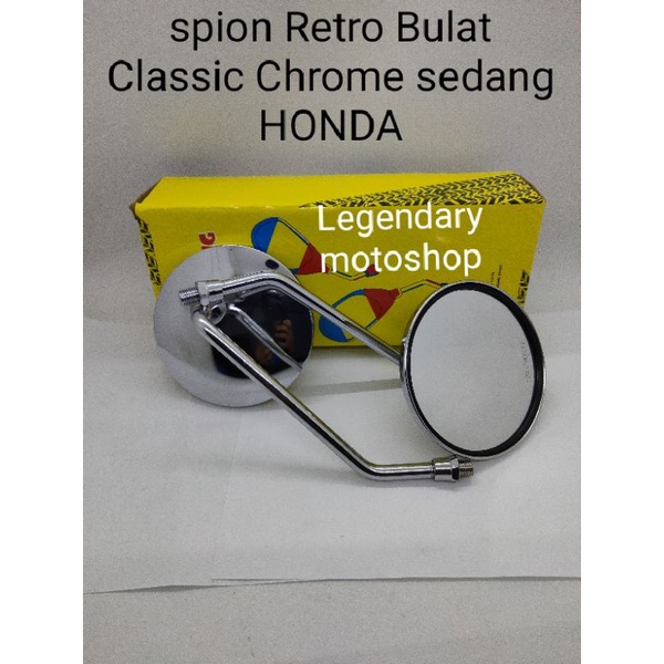 Spion Bulat Chrome model Vespa Classic Tangkai SEDANG HONDA