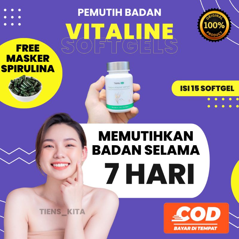 pemutih kulit badan vitaline softgel tiens 7x (paket eceran)