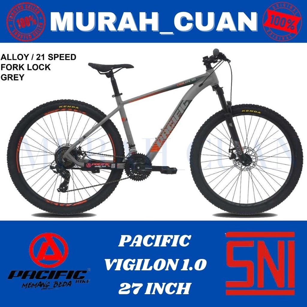 Sepeda Gunung MTB Pacific Vigilon 1.0 ukuran 27.5" Alloy