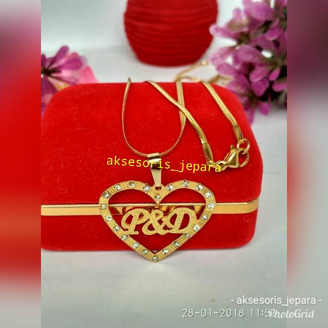 Kalung Nama Lapis Emas Simple Kalung Custom Kado Pacar Kado Anak Kado Ultah Kalung Cewek