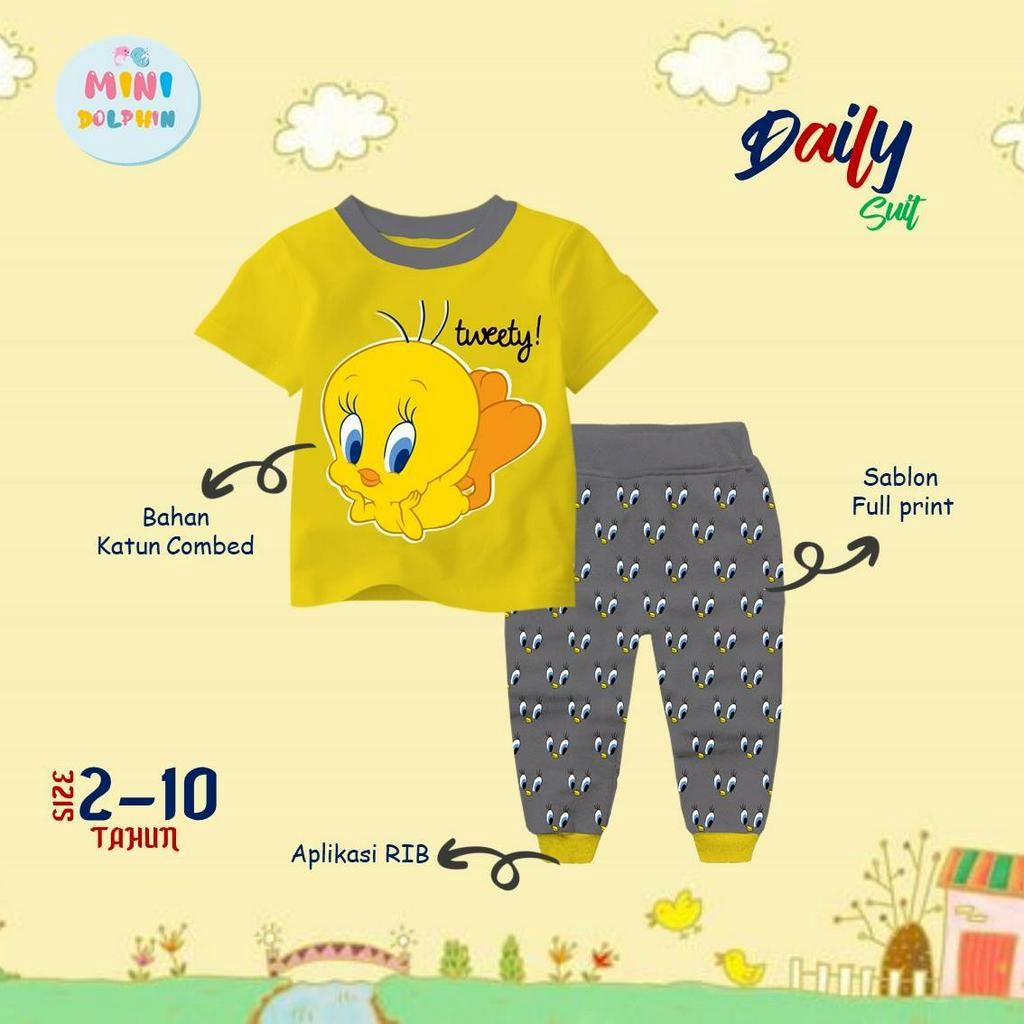 SETELAN BAJU TIDUR PIYAMA ANAK MOTIF KARTUN USIA 2-10 TAHUN