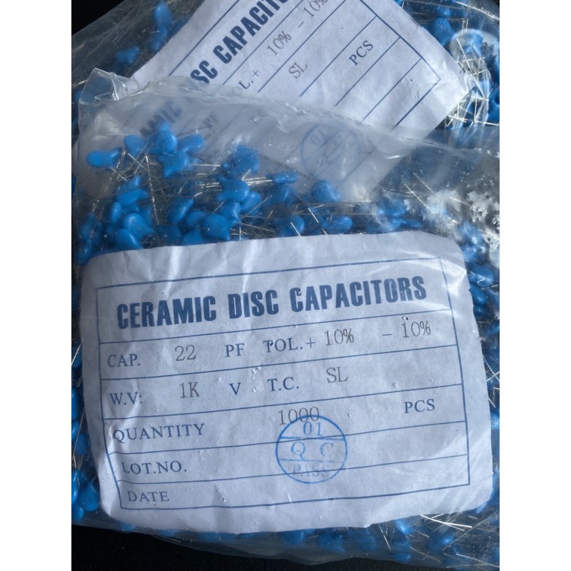 10pcs kapasitor 22pf 1kv ready