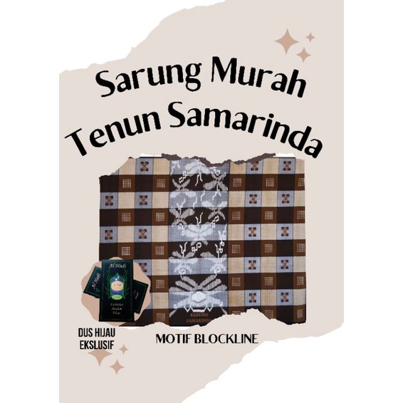 SARUNG DUS HIJAU EKSKLUSIF MOTIF BLOCKLINE TENUN SAMARINDA DEWASA / SARUNG DEWASA MURAH / SARUNG TEN