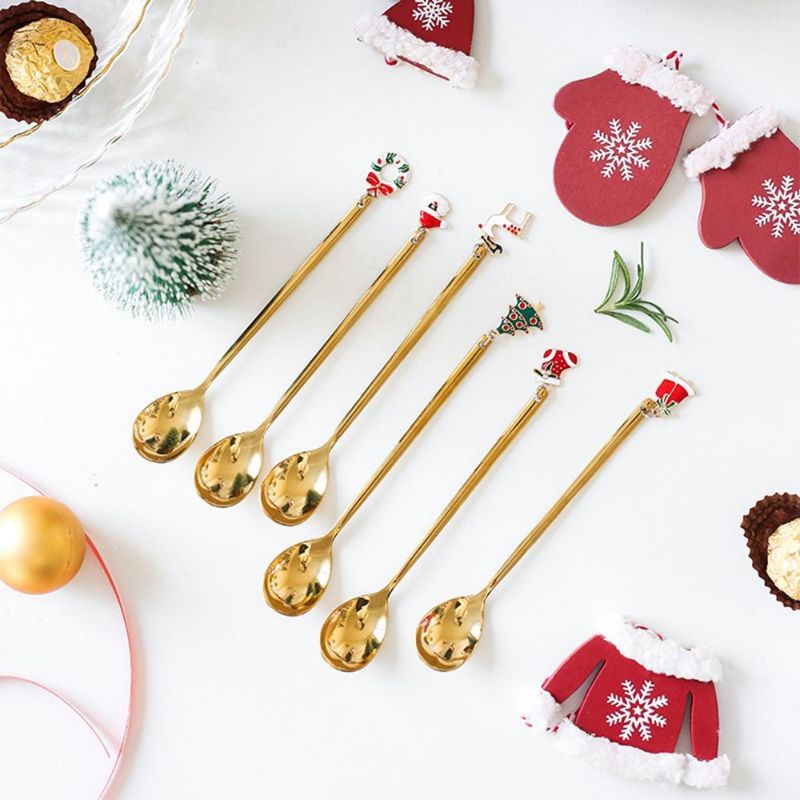 

SET 4 / 6PCS SENDOK / GARPU GOLD SERIES UNTUK KADO HADIAH HAMPERS GIFT PARCEL PARSEL NATAL TEH KOPI SUSU BAHAN STAINLESS STEEL