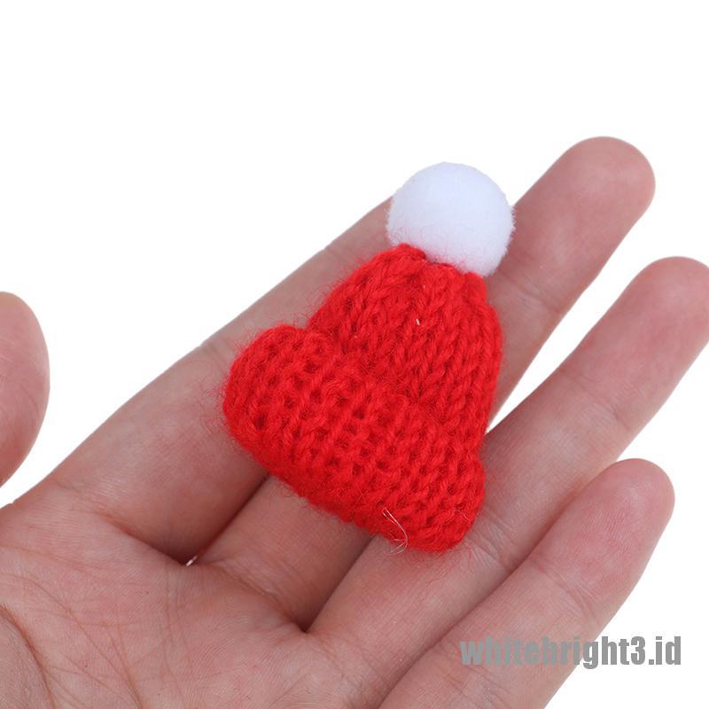 (white3) Miniatur Topi Natal + Syal Skala 1 / 6 1 / 12 Untuk Aksesoris Rumah Boneka