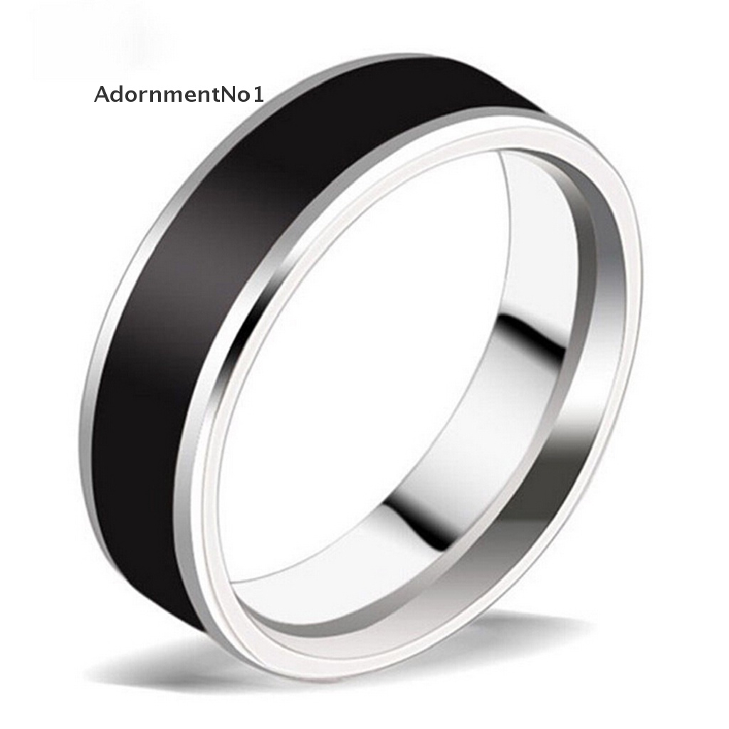 (AdornmentNo1) Cincin Titanium Steel Warna Hitam Ukuran 16-22 Untuk Pria / Wanita