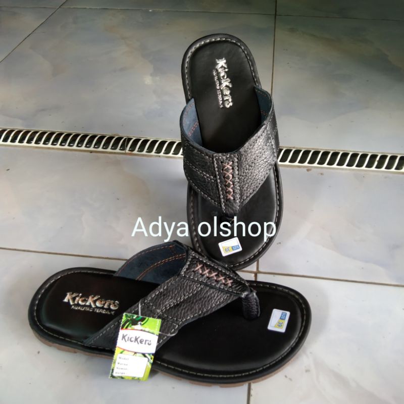 sandal japit kulit asli sandal slide sandal kasual kulit asli