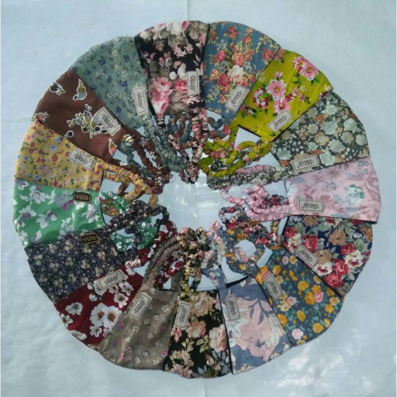 MASKER VILLA motif bunga scuba hijab headloop