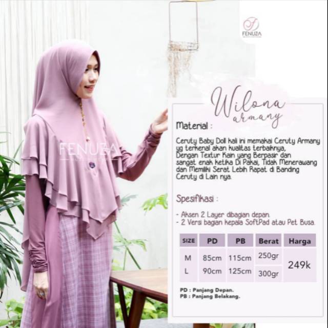 Wilona khimar by fenuza muslim Wear