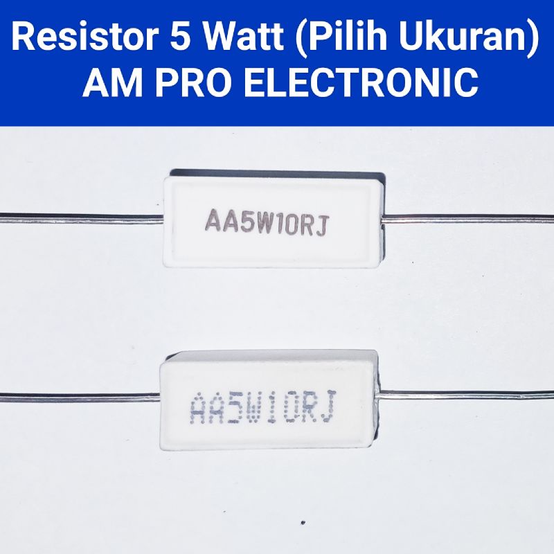 Resistor 5 Watt Lengkap R Cemen Kapur 5W 0.1 0.22 0.33 0.47 0.5 1 1.2 1.5 1.8 2.2 3.3 3.9 4.7 5.6 6.8 8.2 10 Ohm