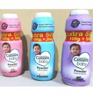 Bedak Bayi Cussons Baby Powder 200gr Extra Isi 100gr