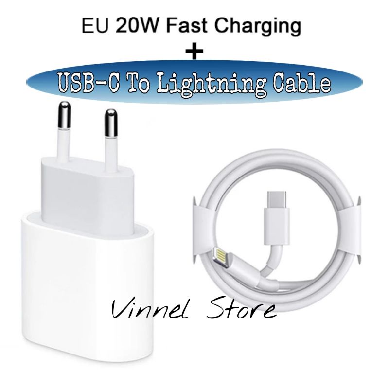 Charger Lightning 20W USB-C Ke Lightning  Fast charging