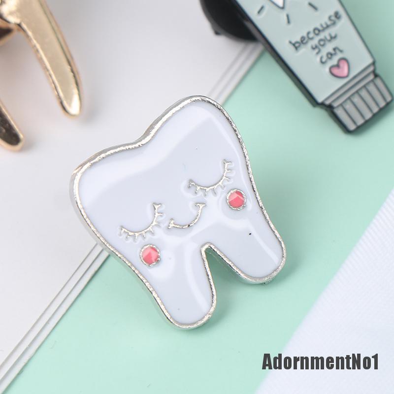 (Adornmentno1) Bros / Pin Bahan Metal Desain Gigi Enamel Gaya Trendy Untuk Aksesoris Pakaian