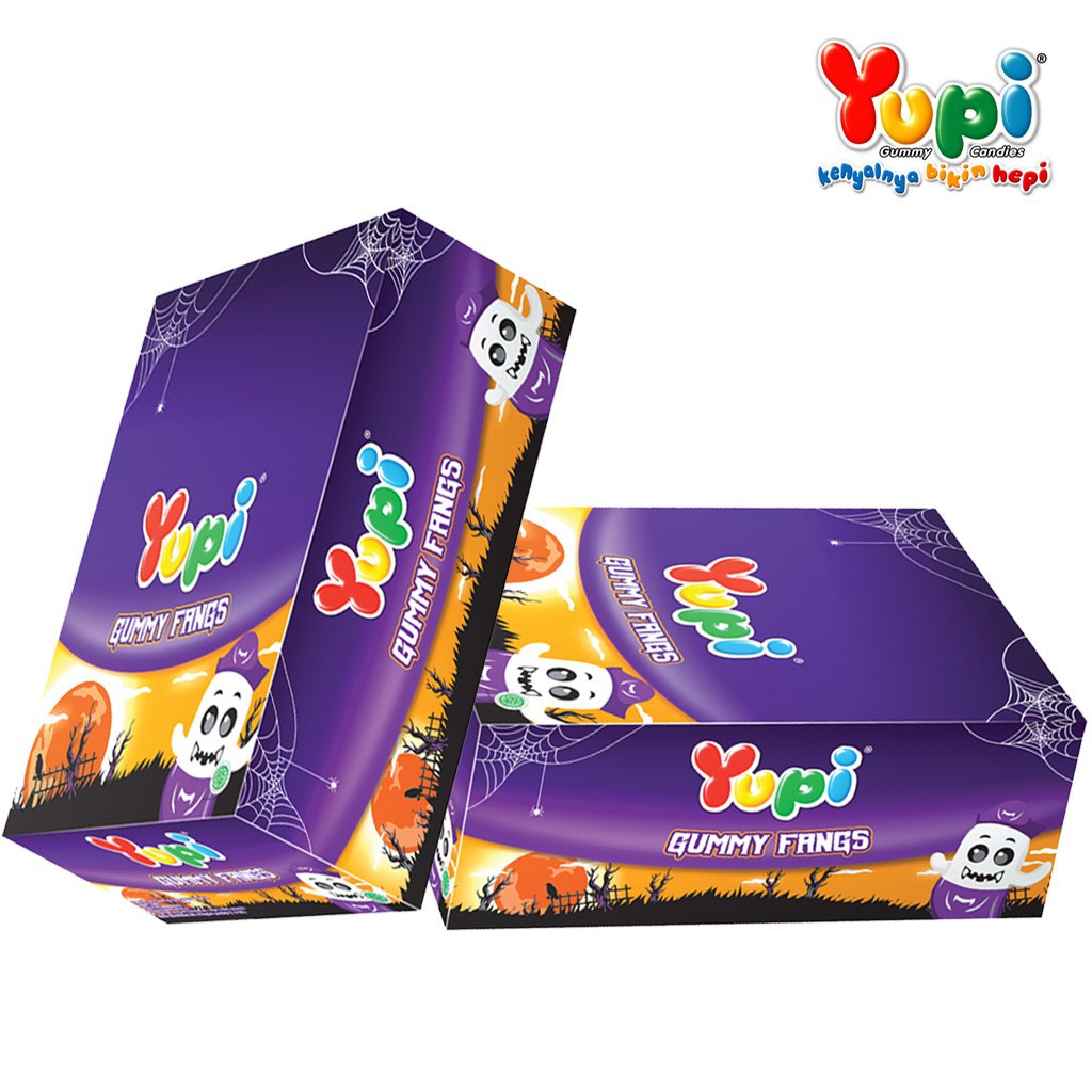 

YUPI PAKET HOLLOWEN ISI 2 BOX YUPI GUMMY FANGS PERMEN MANIS