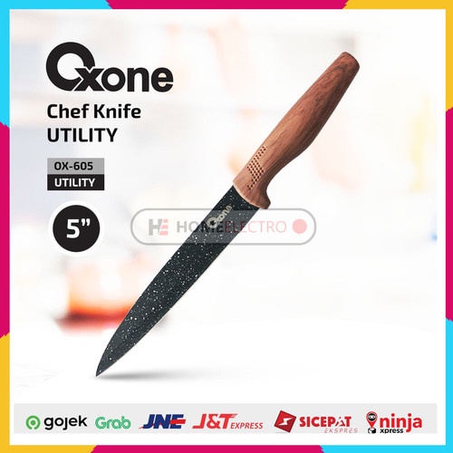 

01 Oxone Black Marble UTILITY KNIFE 5" Pisau Dapur Pemotong Buah & Sayur terbaik