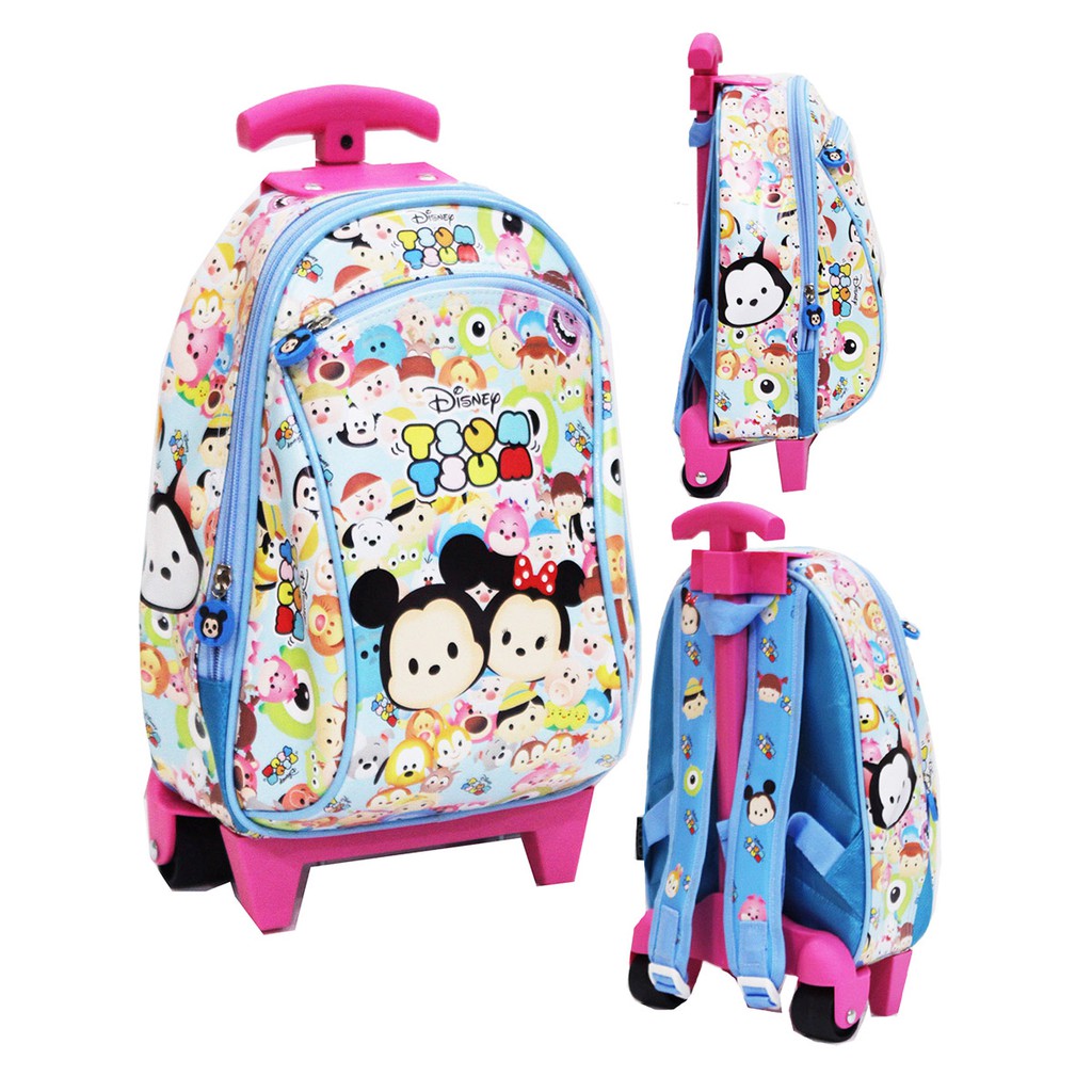 Tas Troley Sekolah Anak PG blue mouse buncit tsum biru Motif - Blue mickey mini PG TSUM BIRU