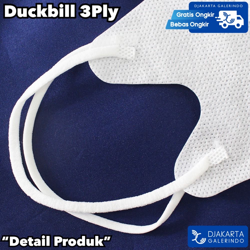 Masker Duckbill Murah Putih Hitam Tebal Box isi 50Pcs