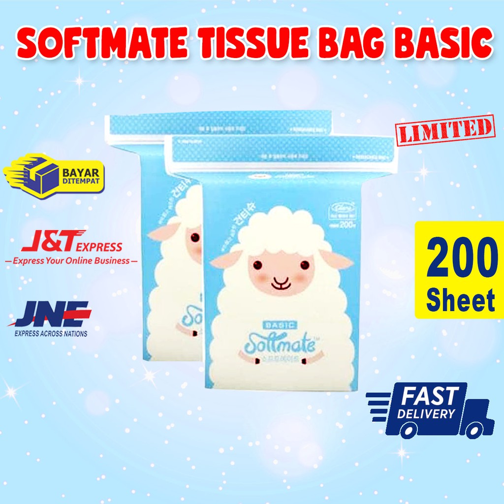 Softmate Tissue Bag Basic 200 Sheets - Tisu Basah / Kering