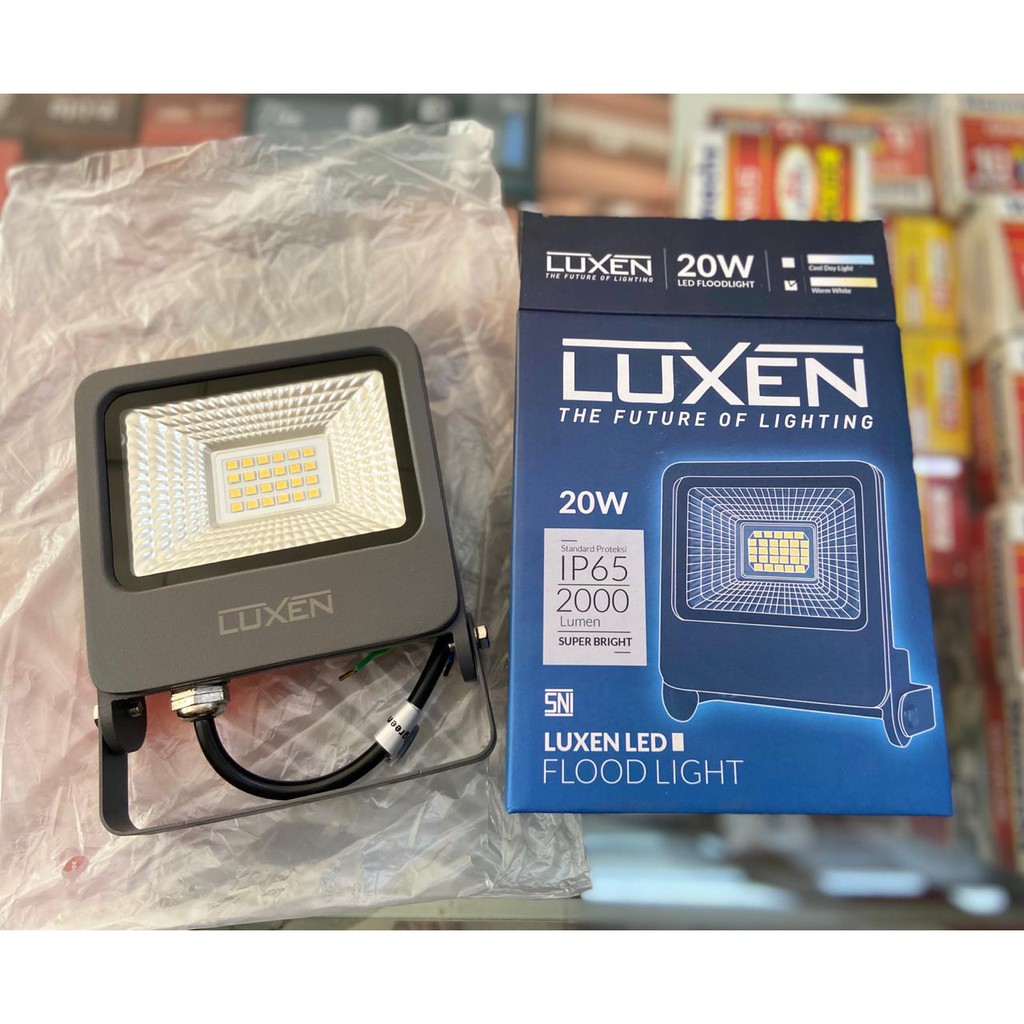 LUXEN LAMPU SOROT LED 20 WATT / FLOOD LIGHT 20 WATT Wam White &amp; Cool Day Light