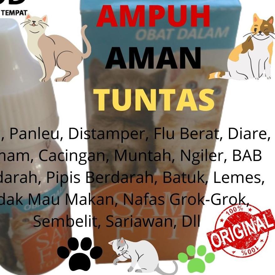 〈〈GRO⚡IR〉〉 SAMFIT Obat Kucing Sakit Mencret Diare Flu Muntah Tidak Mau Makan Lemas Demam Batuk Pilek